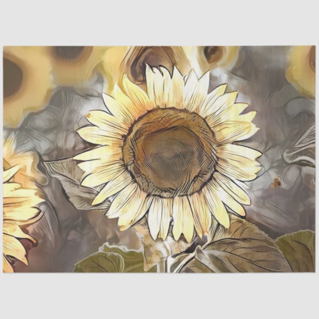 Papier Mousseline Aquarelle brillant Sunflower Collection élégante (Recto)