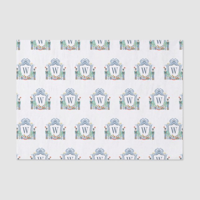 Papier Mousseline Aquarelle Casse-monogramme Noël (Recto)