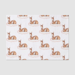 Papier Mousseline Aquarelle Cerf Cloud rose