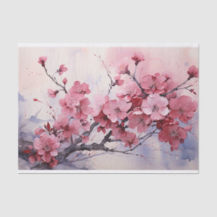 Papier Mousseline Aquarelle Cherry Blossom