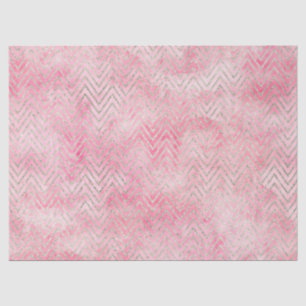 Papier Mousseline Aquarelle Chevron rose pâle