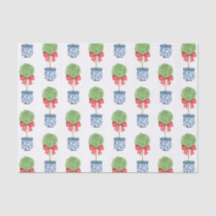 Papier Mousseline Aquarelle Chinoiserie Bow rouge Topio
