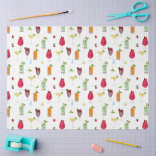 Papier Mousseline Aquarelle Cocktails & Boissons de fête