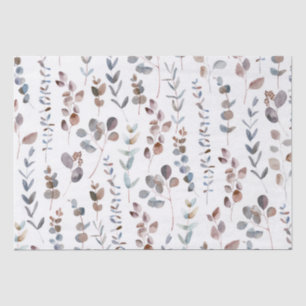 Papier Mousseline Aquarelle colorée d'Eucalyptus  