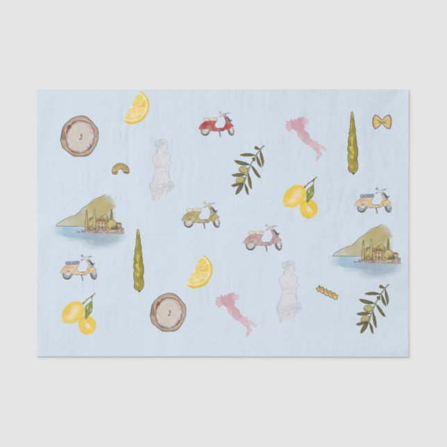 Papier Mousseline Aquarelle colorée italienne (Recto)