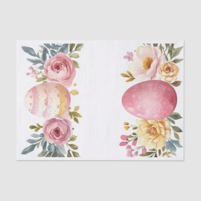 Papier Mousseline Aquarelle colorée Lapin de Pâques (Recto)