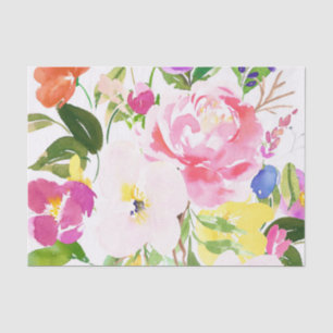 Papier Mousseline Aquarelle colorée Printemps fleurit Floral