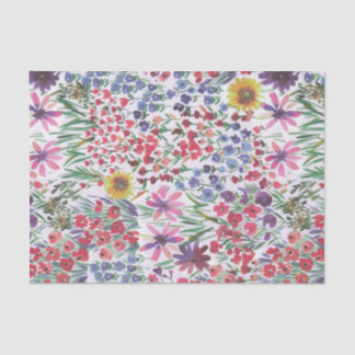Papier Mousseline Aquarelle colorée vibrante Tissu botanique floral