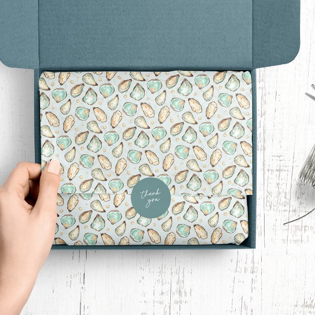 Papier Mousseline Aquarelle côtière huître et Motif Pearl (Créateur téléchargé)