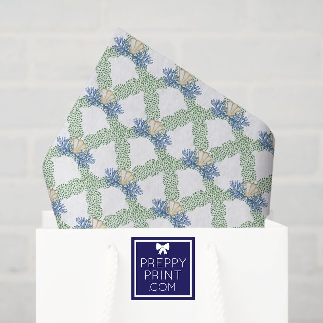 Papier Mousseline Aquarelle Côtière Mer Jardin de Noël (Créateur téléchargé)