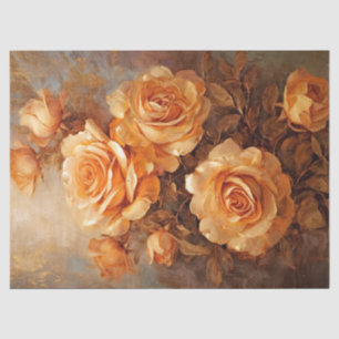 Papier Mousseline Aquarelle coucher de soleil vintage orange rose an