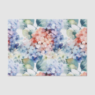Papier Mousseline Aquarelle Couleur mixte Fleurs d'hydrangée