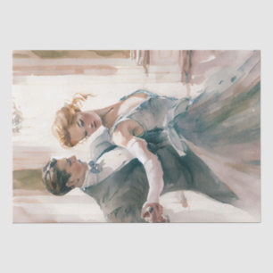 Papier Mousseline Aquarelle de bal Couple Dancing