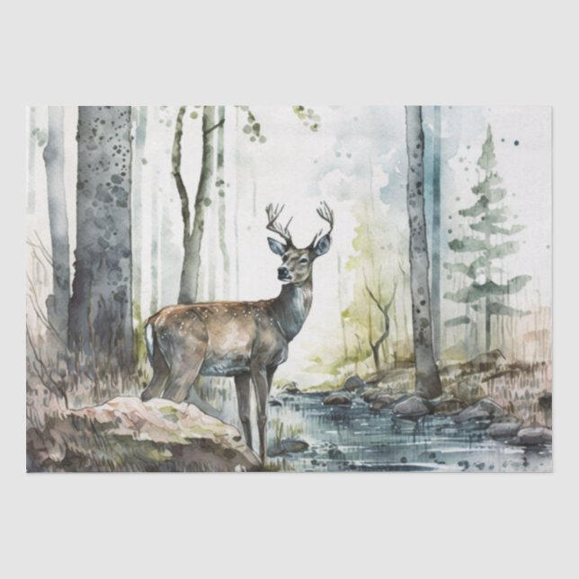 Papier Mousseline Aquarelle de cerf Fawn (Recto)