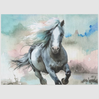 Papier Mousseline Aquarelle de cheval de trait majestueux