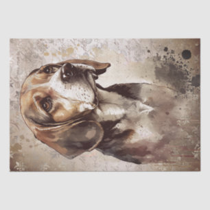 Papier Mousseline Aquarelle de chien beagle