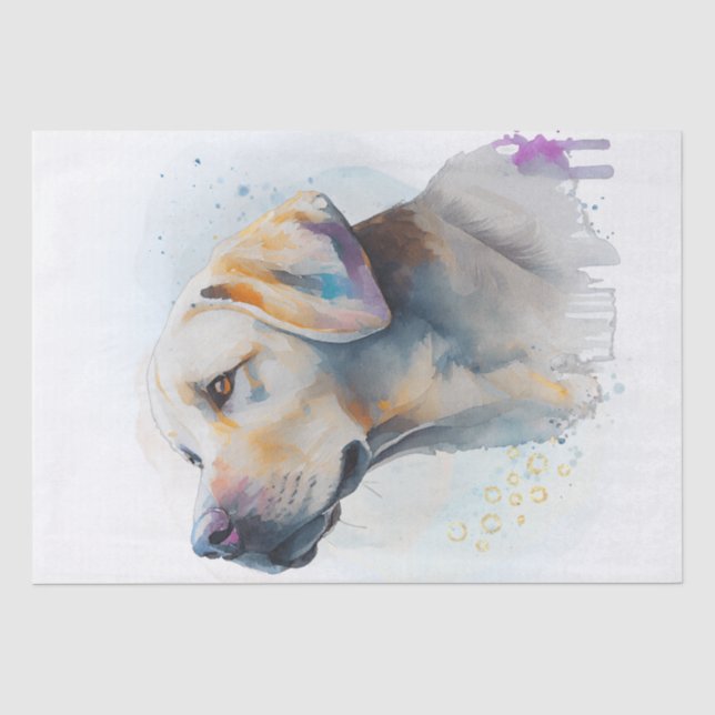 Papier Mousseline Aquarelle de chien du Labrador (Recto)