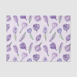 Papier Mousseline Aquarelle de couleur pourpre Crocus fleurs de prin
