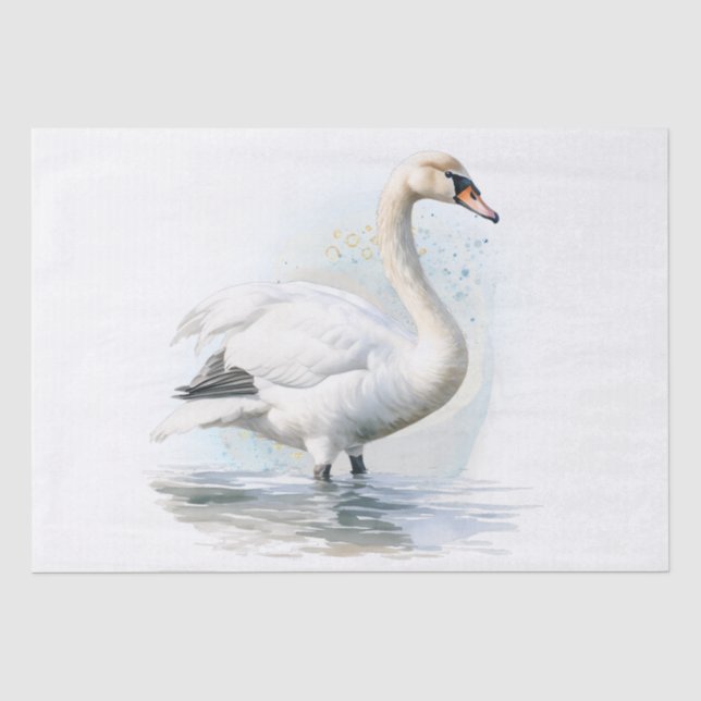Papier Mousseline Aquarelle de cygne (Recto)