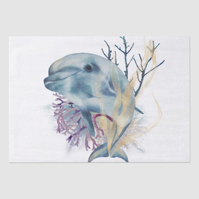 Papier Mousseline Aquarelle de dauphin (Recto)
