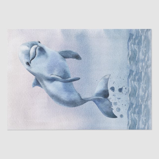 Papier Mousseline Aquarelle de dauphin (Recto)