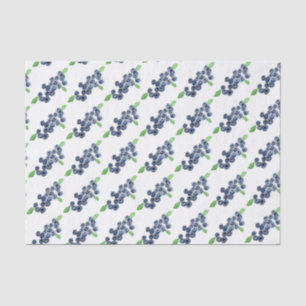 Papier Mousseline Aquarelle de fruits Blueberries Motif alimentaire