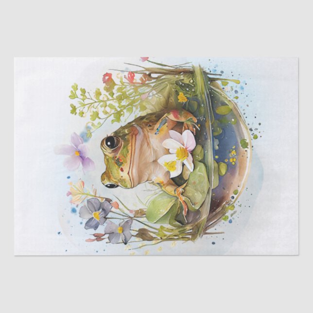 Papier Mousseline Aquarelle de grenouille (Recto)