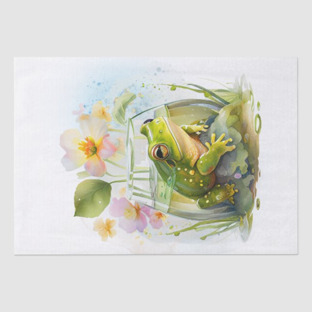 Papier Mousseline Aquarelle de grenouille (Recto)