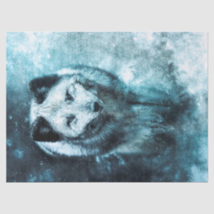 Papier Mousseline Aquarelle de la faune du renard arctique