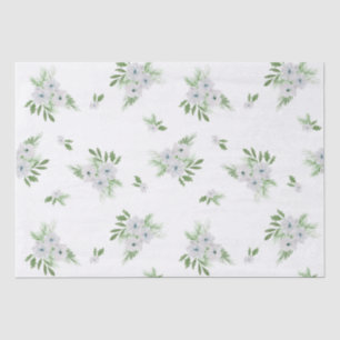 Papier Mousseline Aquarelle de l'anémone et de l'épicéa motif tissu