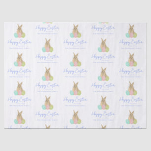 Papier Mousseline Aquarelle de lapin mignon de Pâques personnalisé