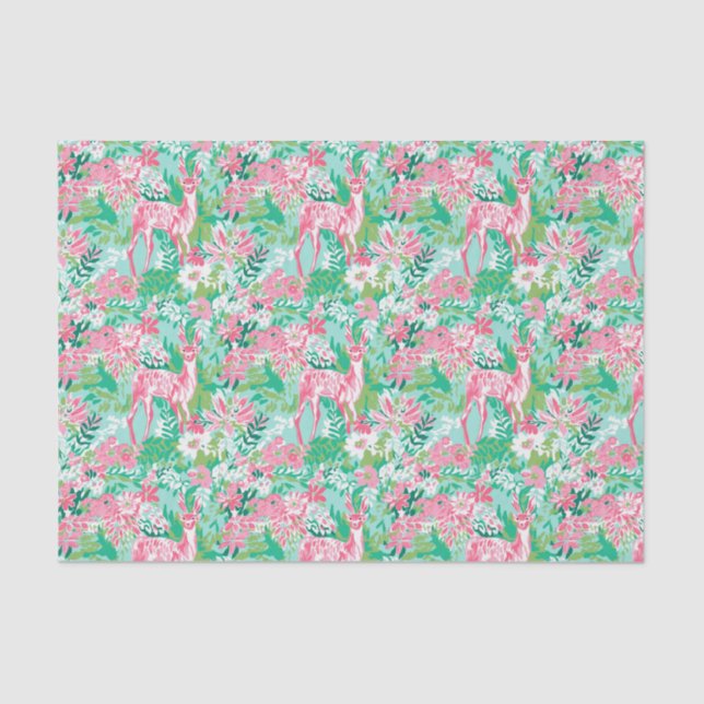 Papier Mousseline Aquarelle de Noël de Palm Beach Rinder rose (Recto)