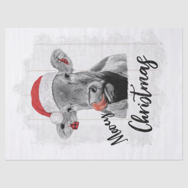 Papier Mousseline Aquarelle de Noël de vache (Recto)
