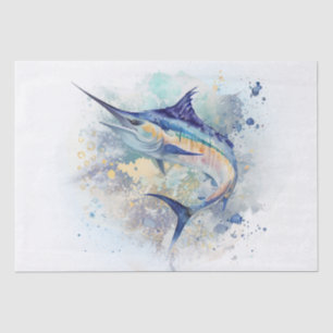 Papier Mousseline Aquarelle de poisson Marlin