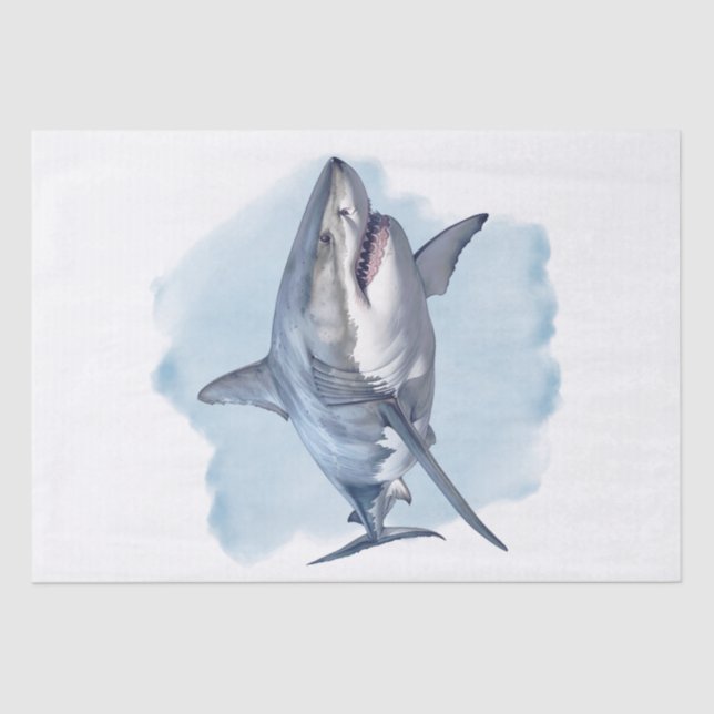 Papier Mousseline Aquarelle de requin blanc (Recto)