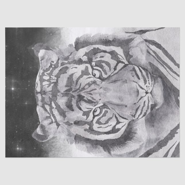 Papier Mousseline Aquarelle de tigre (Recto)