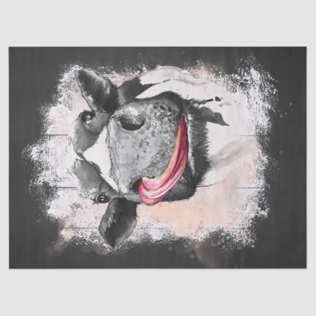 Papier Mousseline Aquarelle de vache (Recto)