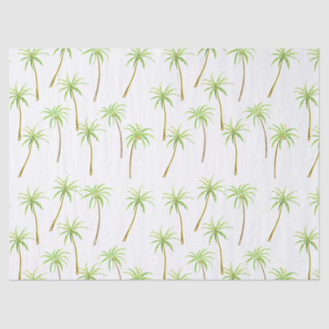 Papier Mousseline Aquarelle des palmiers tropicaux (Recto)