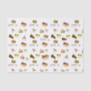 Papier Mousseline Aquarelle Desserts Français Avec Cafés