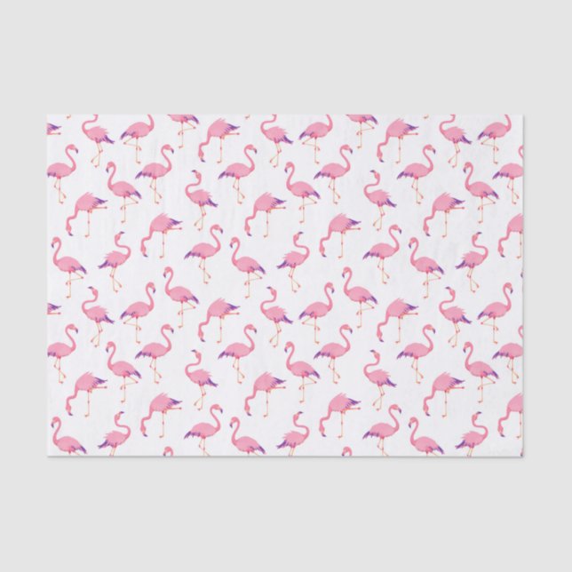 Papier Mousseline Aquarelle d'été Flamingo rose brillant (Recto)
