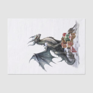 Papier Mousseline Aquarelle Dragon de Noël