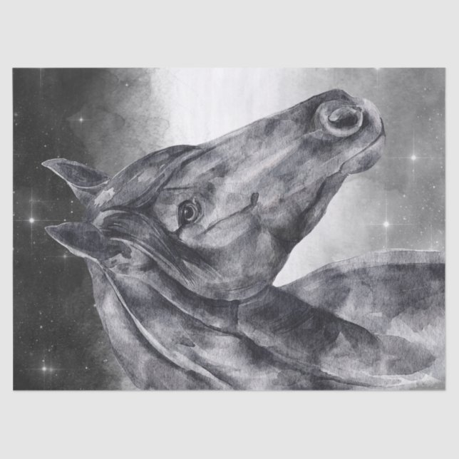 Papier Mousseline Aquarelle du cheval (Recto)