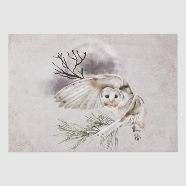 Papier Mousseline Aquarelle du hibou (Recto)