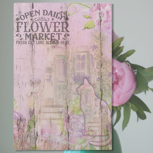 Papier Mousseline Aquarelle du marché aux fleurs de printemps (Créateur téléchargé)