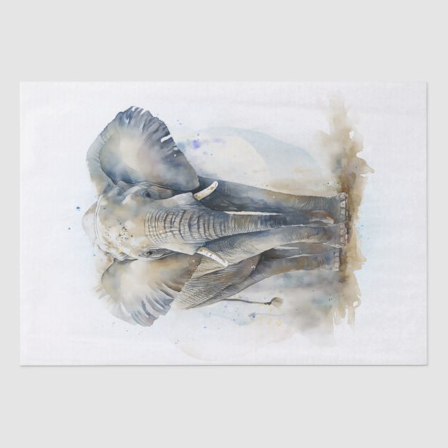 Papier Mousseline Aquarelle éléphante (Recto)