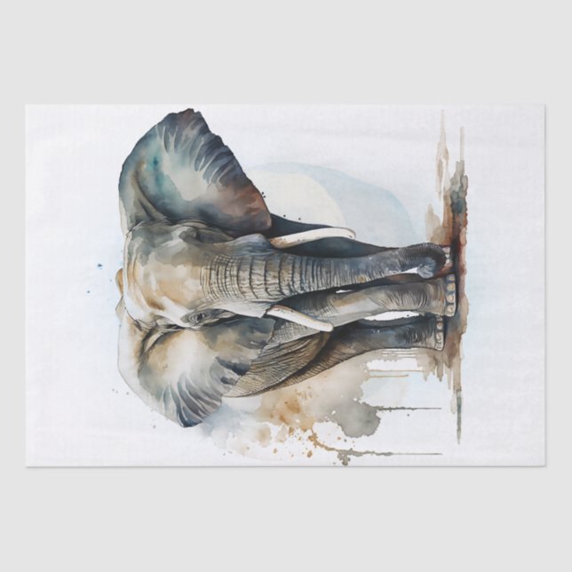 Papier Mousseline Aquarelle éléphante (Recto)