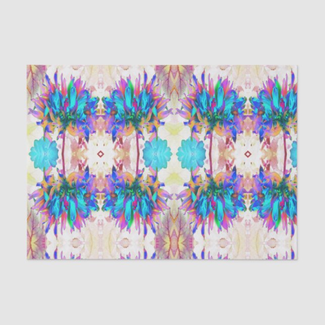 Papier Mousseline Aquarelle étonnante Rainbow Cactus Dahlia (Recto)