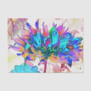 Papier Mousseline Aquarelle étonnante Rainbow Cactus Dahlia