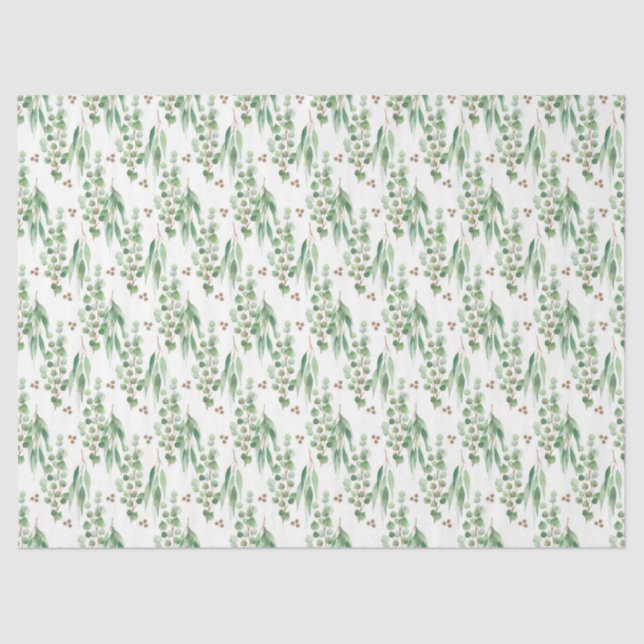 Papier Mousseline Aquarelle Eucalyptus Series Design 2 (Recto)