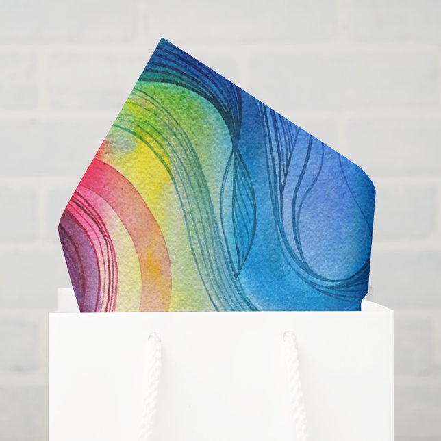 Papier Mousseline Aquarelle extra brillante  (Sac cadeau)